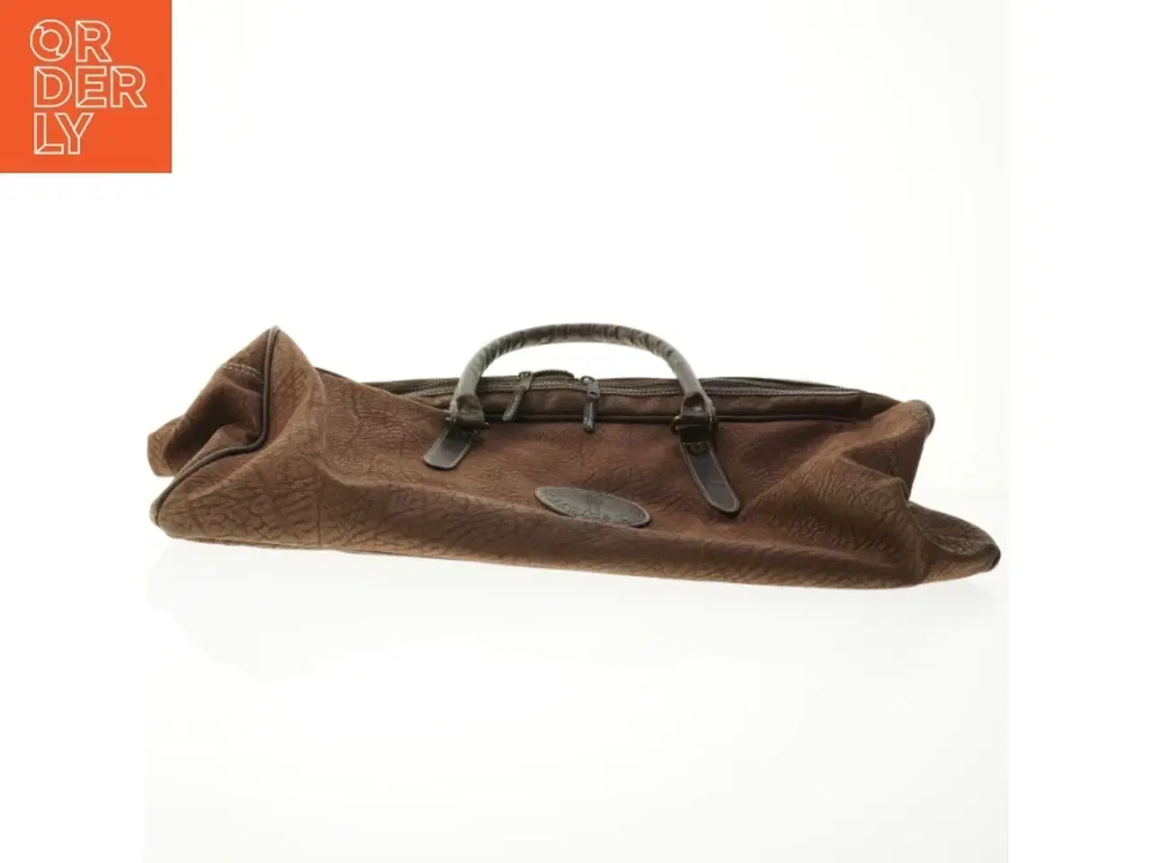 Billede 4 - Brun lædertaske fra Bolzo (str. 55 x 28 cm)