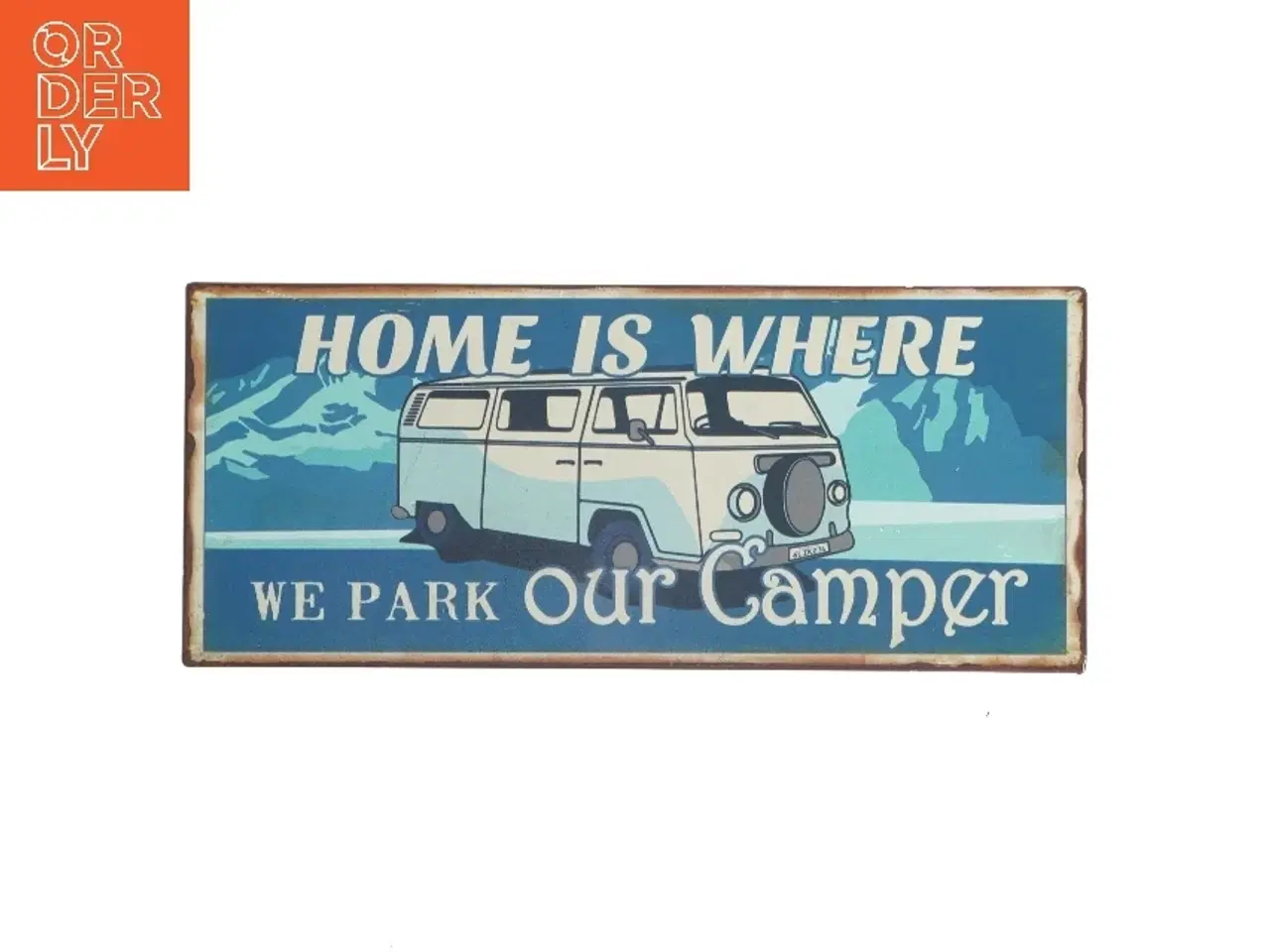 Billede 1 - Retro vægskilt med camper motiv fra LaFinesse (str. 30,5x13 cm)