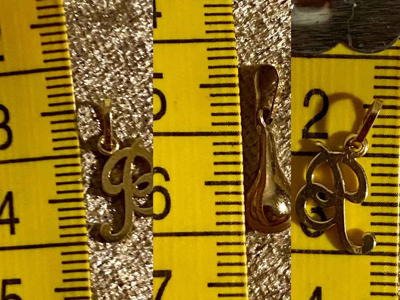 Billede 5 - Dråbe og B bogstav vedhæng i 8 kt guld