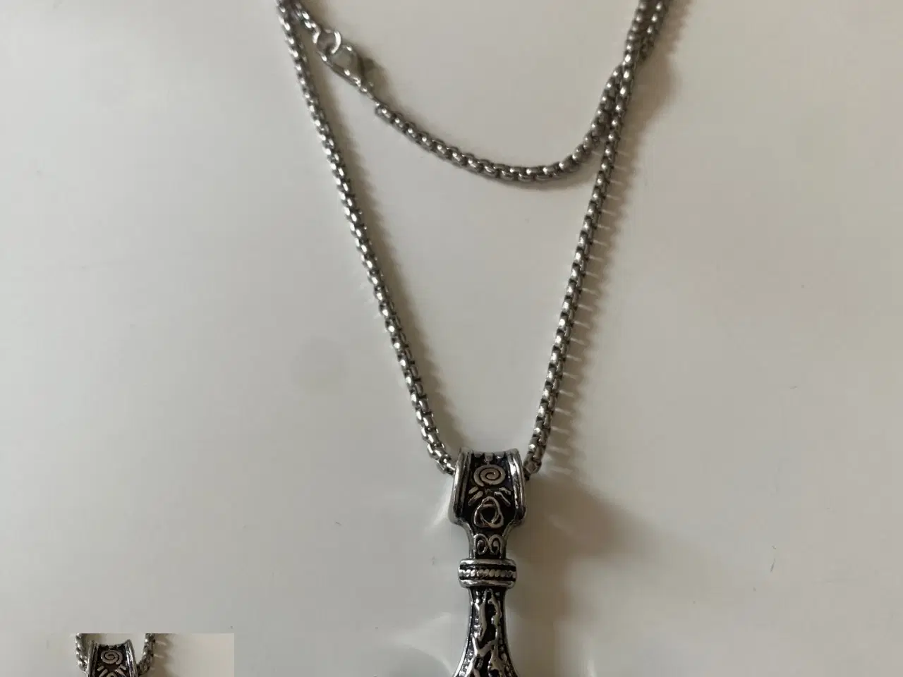 Billede 1 - * Sej halskæde med Tors Hammer - i Tibetansk sølv