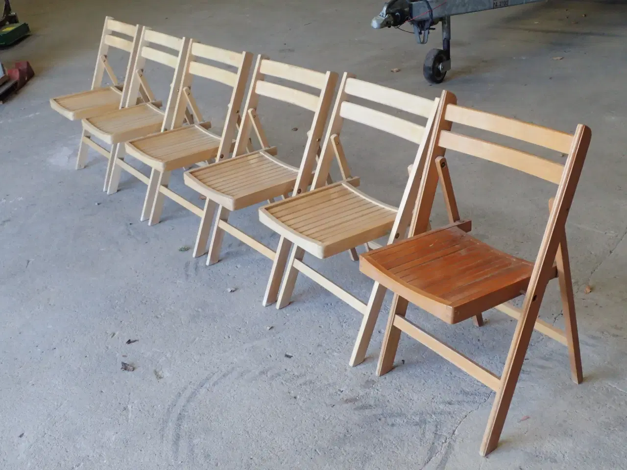 Billede 3 - Klapstole i massiv bøgetræ.