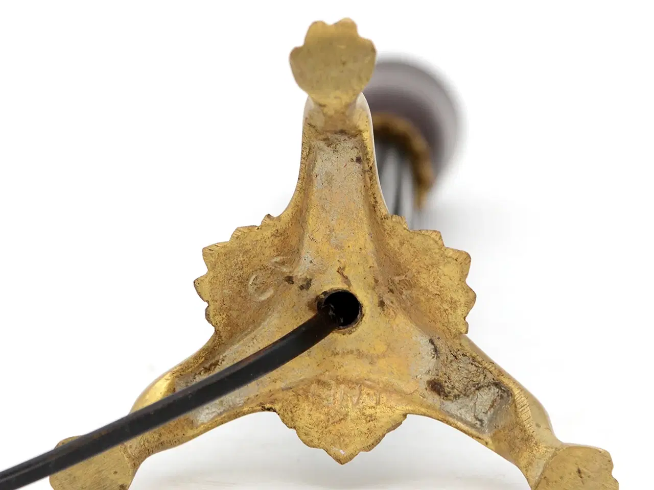 Billede 8 - Sort bordlampe m. guld treben, ca. 1940–60