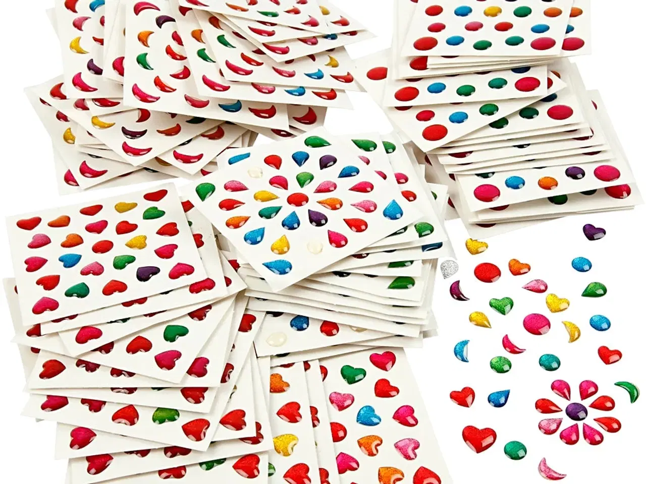 Billede 1 - Farverige Ministickers 7-11 mm - 100 ark