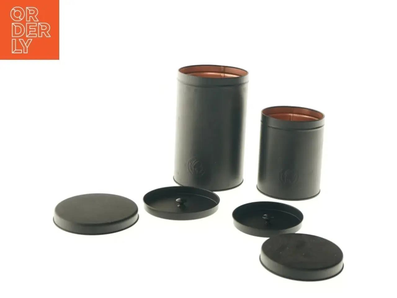 Billede 2 - Sorte dåser med låg (str. Ø 10 og 11,5 cm længde 12,5 og 18 cm)