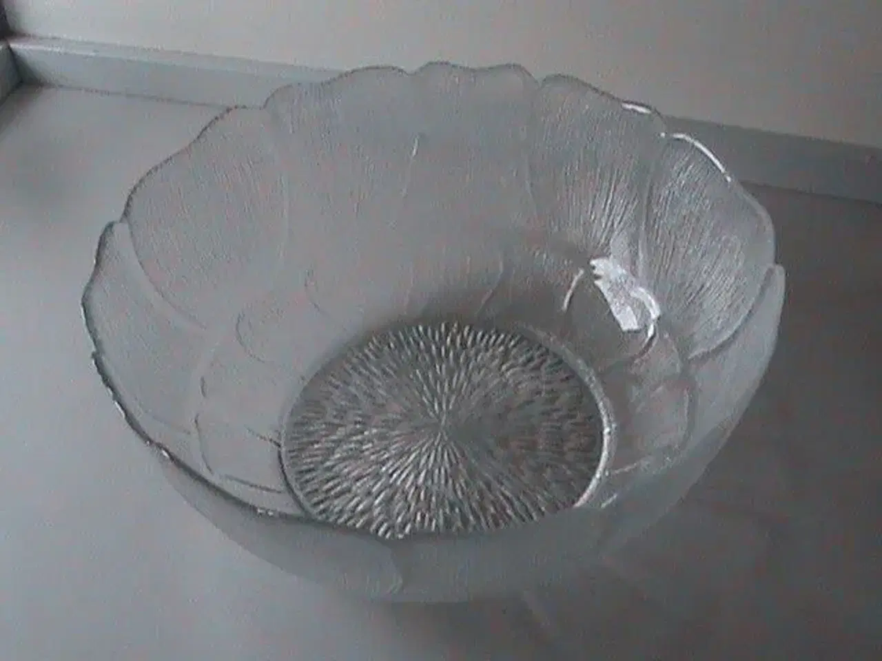 Billede 1 - Klar glas skål bowle som blomst