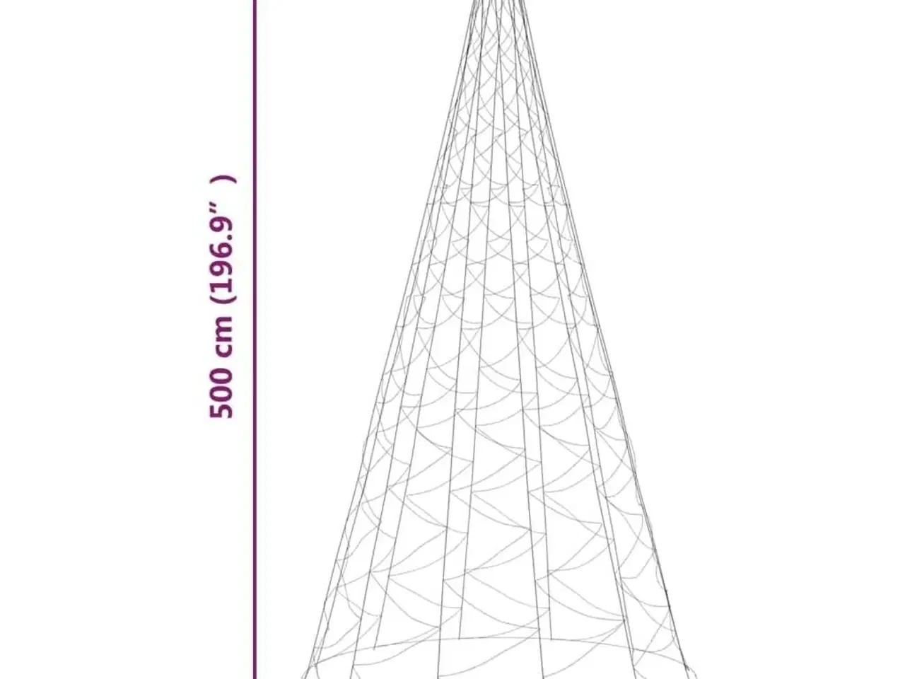 Billede 10 - Juletræ til flagstang 1400 LED'er 500 cm varmt hvidt lys
