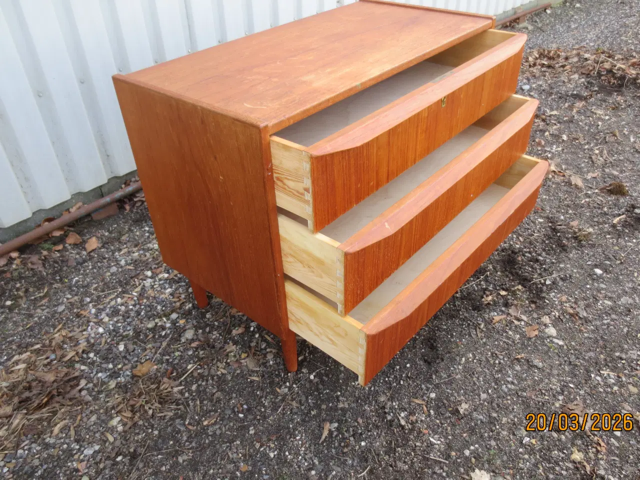 Billede 3 - 1 stk Teak Kommode med 3 skuffer