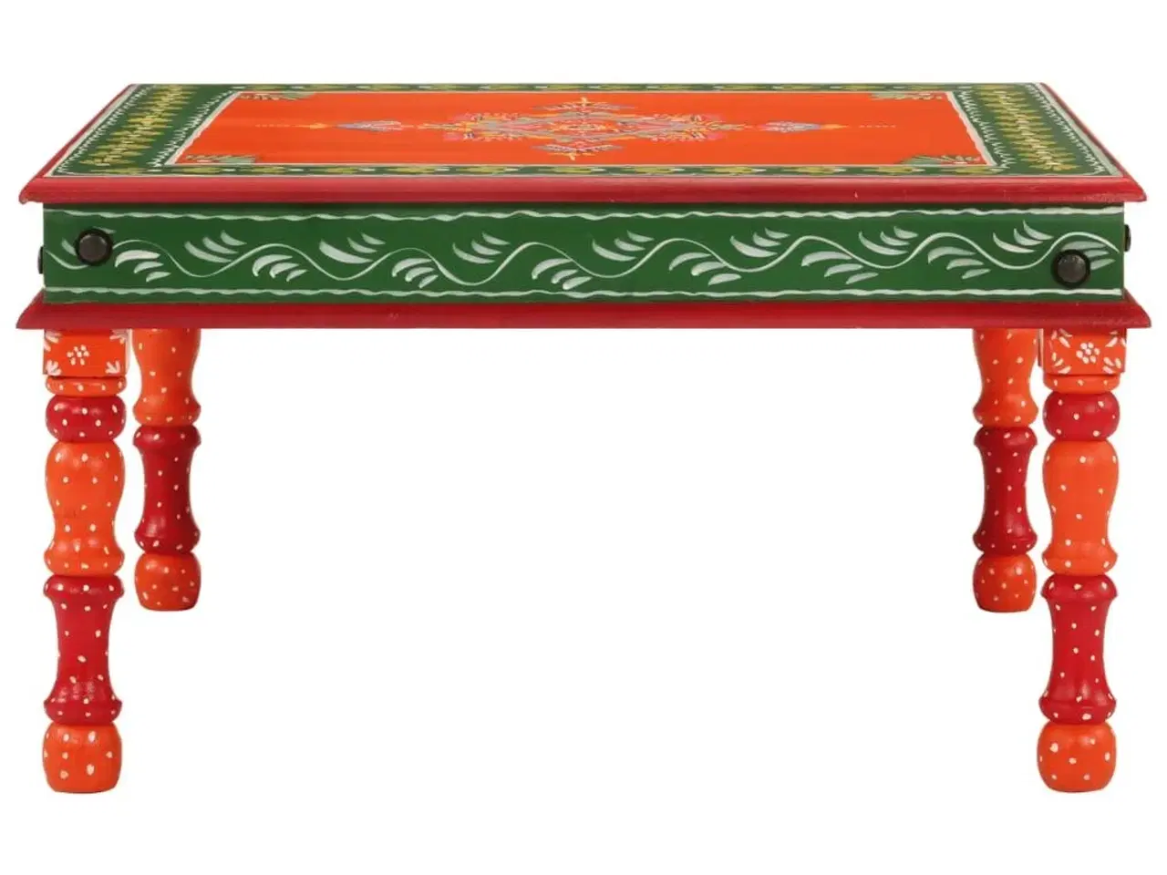 Billede 2 - Sofabord håndmålet massivt mangotræ orange