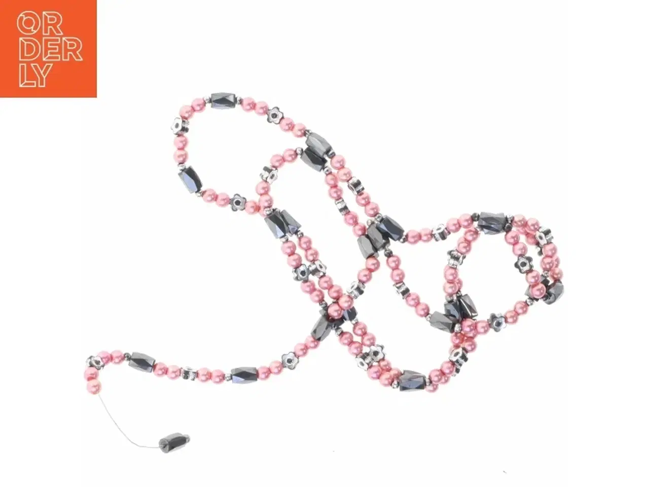 Billede 3 - Perlehalskæde med krystal og glasperler (str. Længde 89 cm)