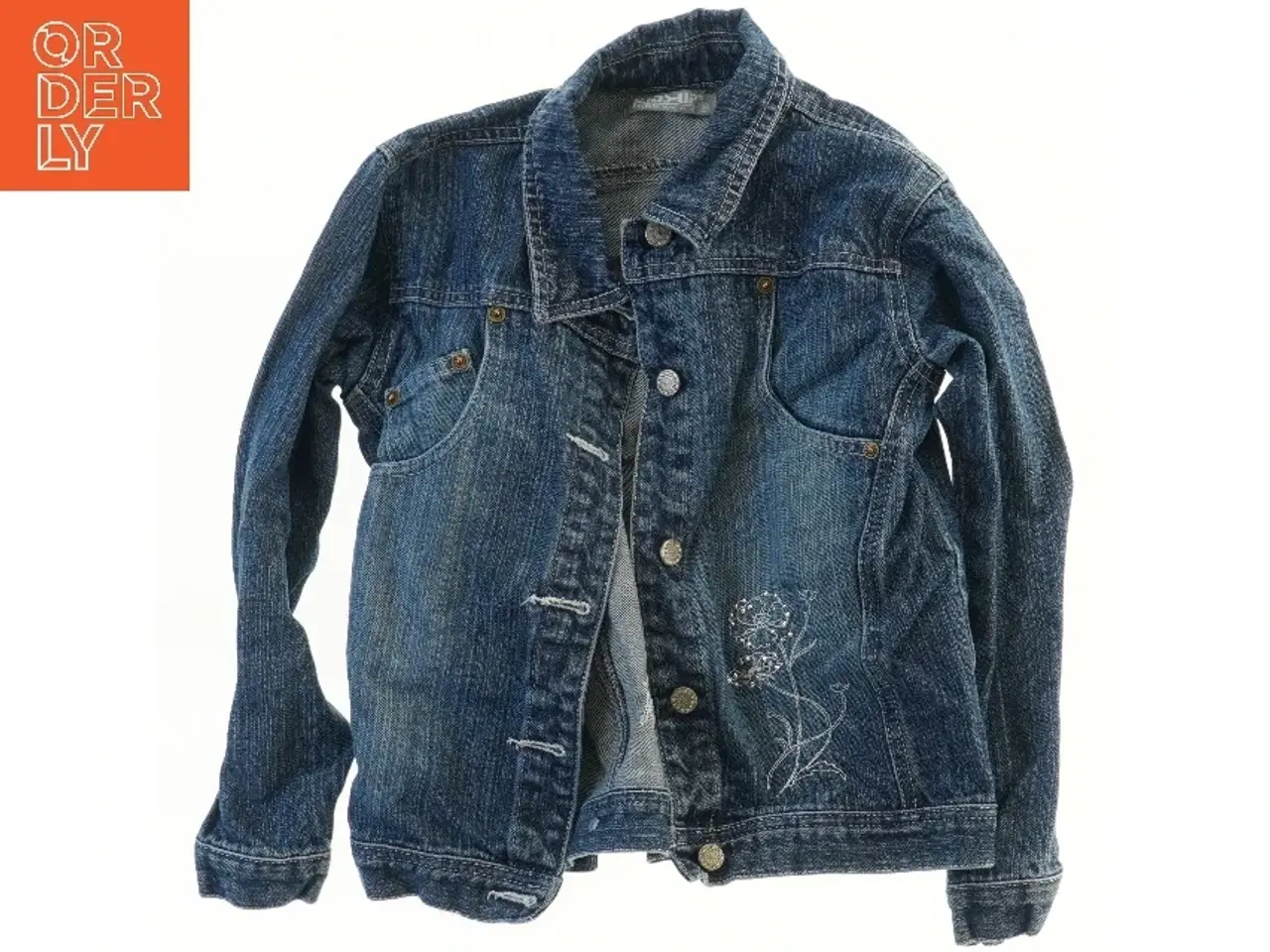 Billede 1 - Denimjakke med broderi fra Kids Up (str. 134)