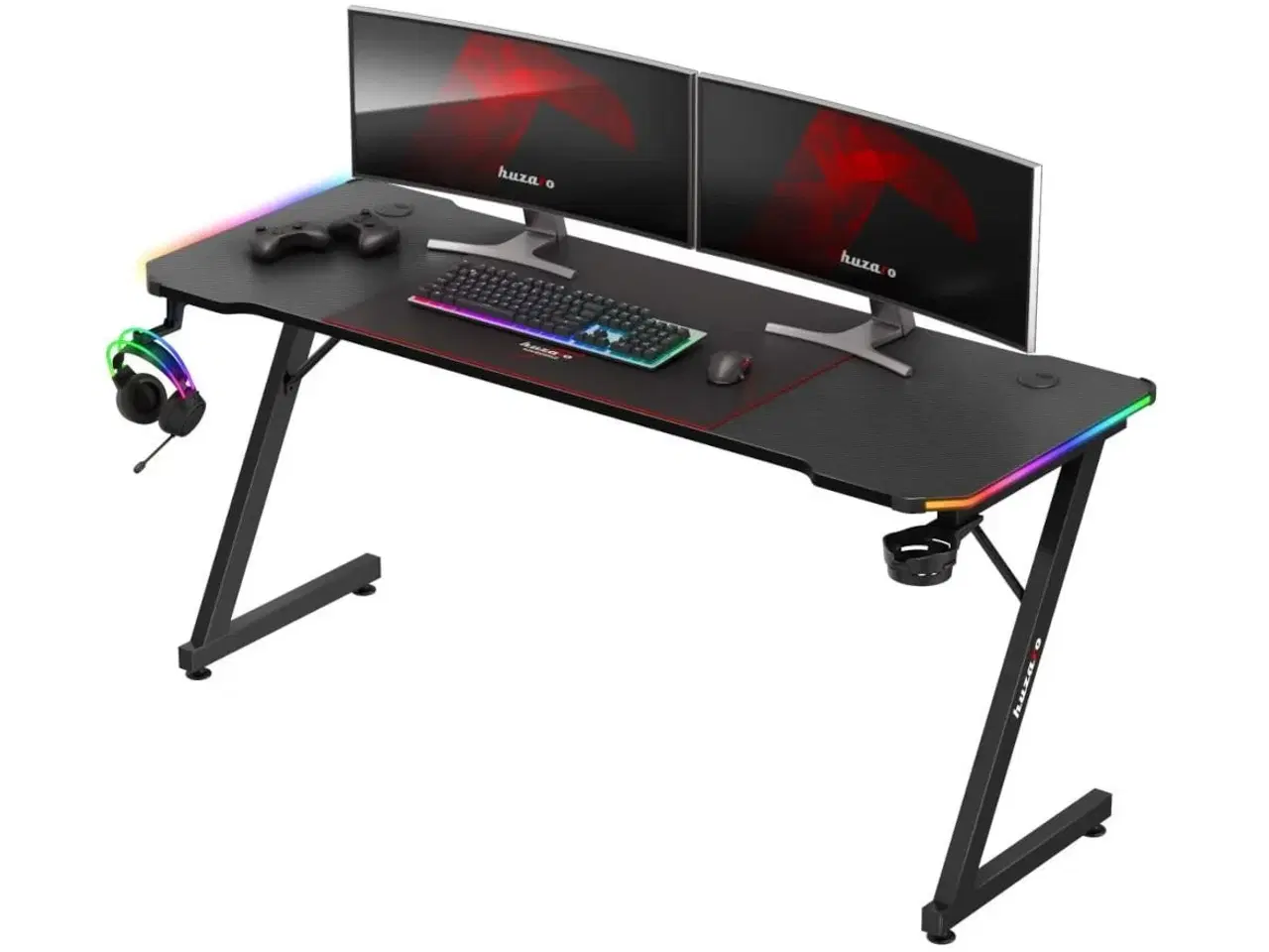Billede 3 - Gaming bord Huzaro Hero 4.8 RGB – sort, 160×60 cm