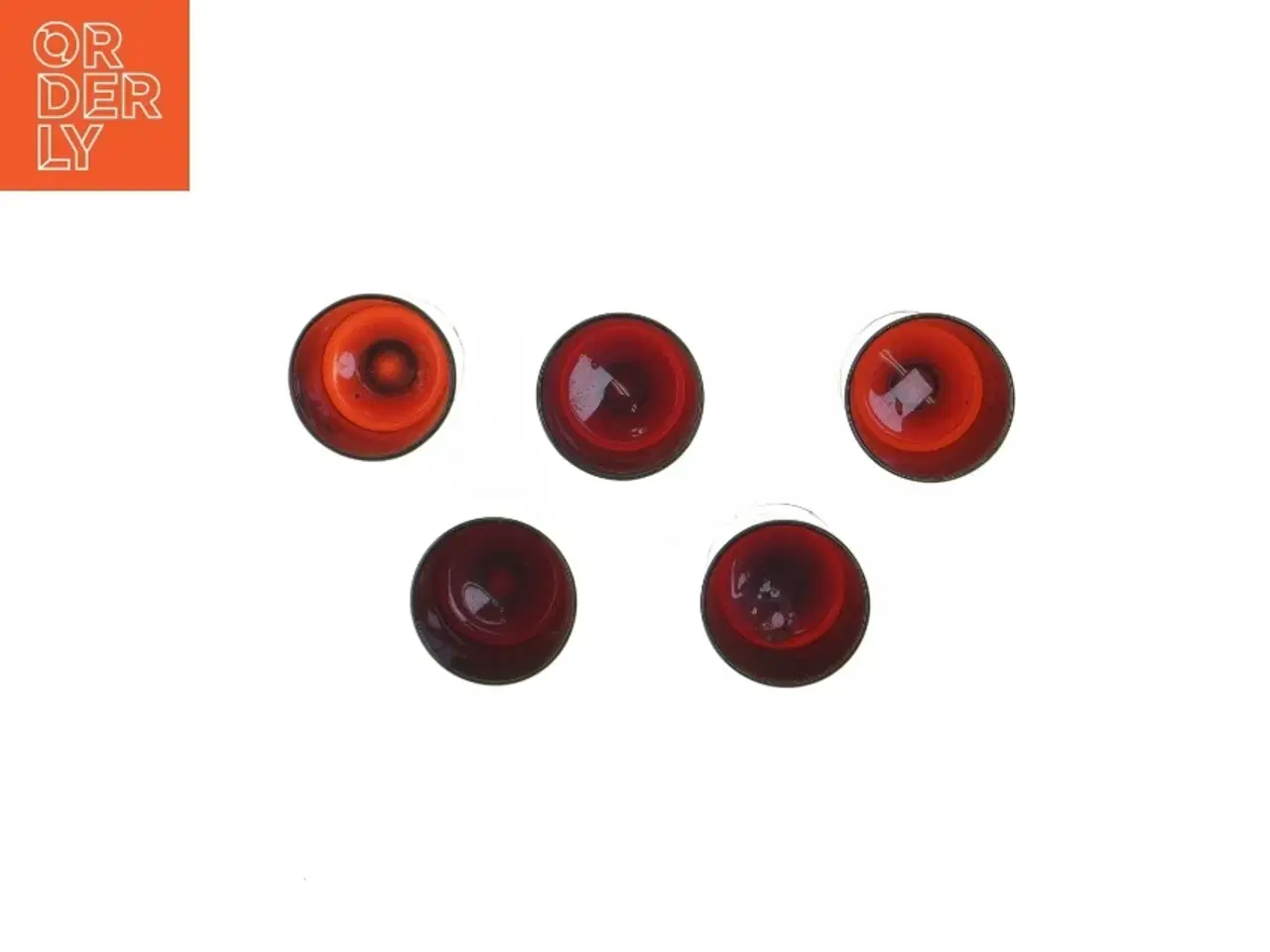 Billede 3 - 5 Røde glas med stilk RUBY RED (str. 5 stk Ø 5,5 cm længde 9 cm)