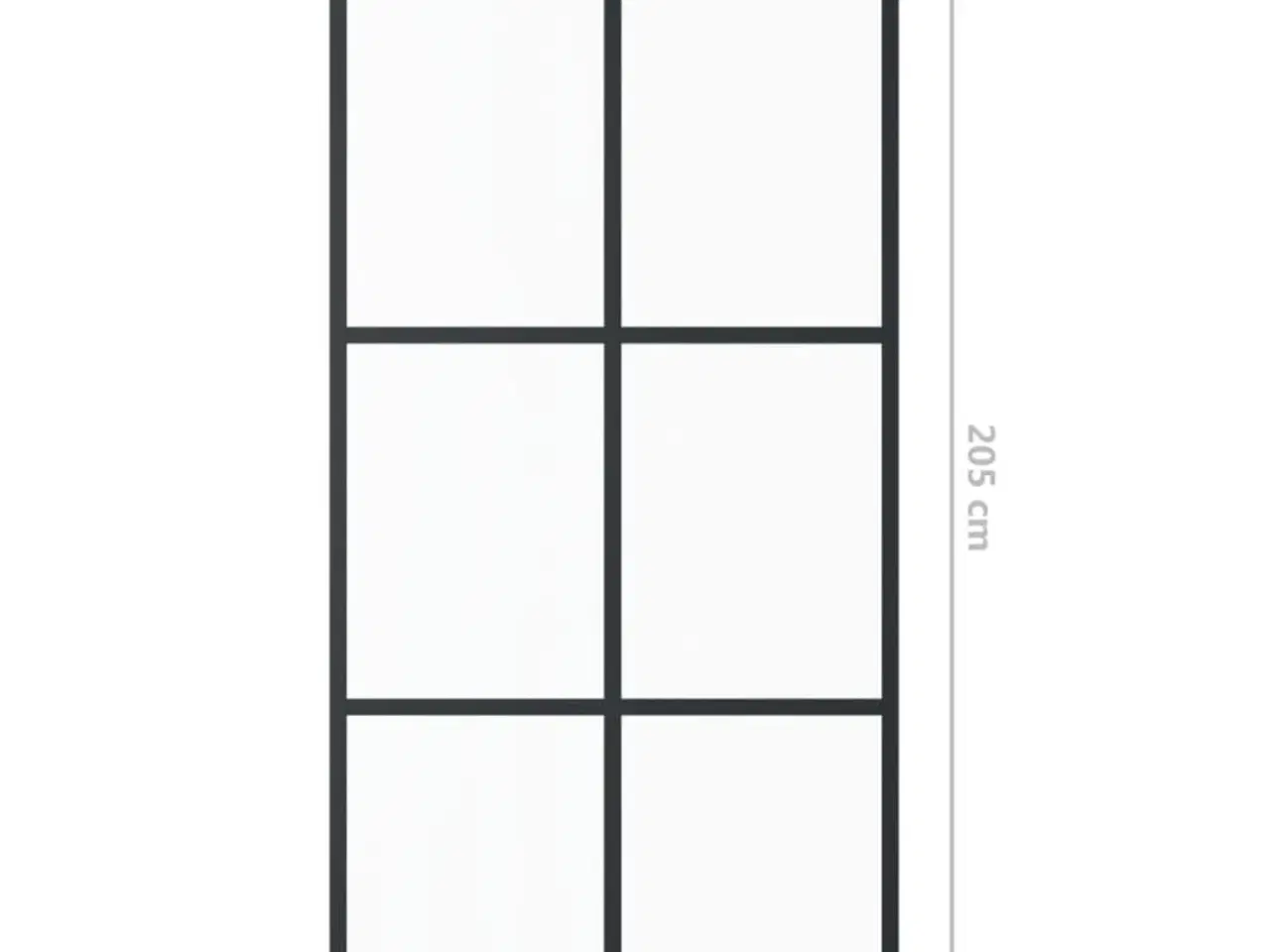 Billede 5 - Skydedør 102x205 cm sikkerhedsglas og aluminium sort