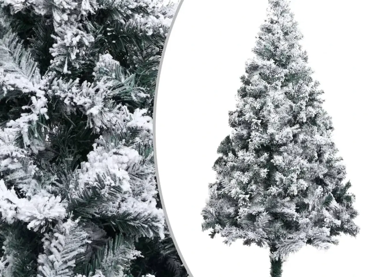 Billede 1 - Kunstigt juletræ med sne 210 cm PVC grøn