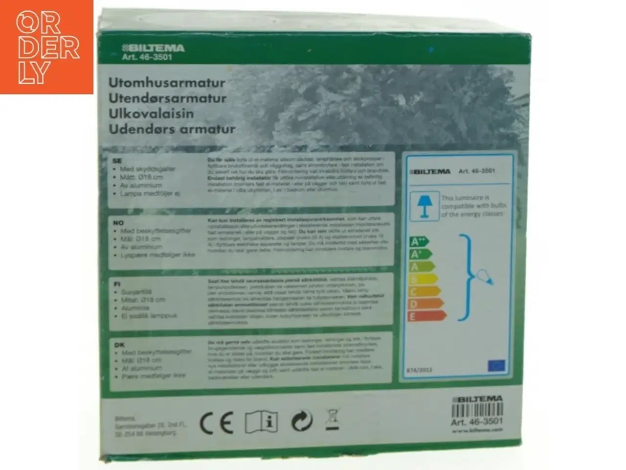 Billede 4 - Udendørs væglampe fra Biltema (str. 18 x 18 cm)