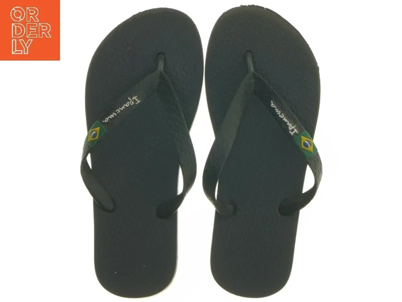 Billede 4 - Sort flip flops med brasiliansk flag fra Havaianas (str. 29 )