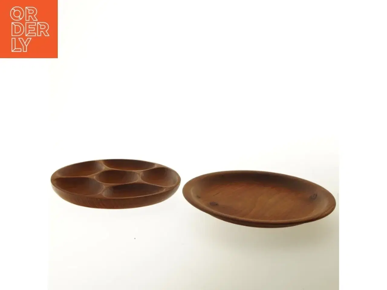 Billede 1 - Runde fade i teak træ (str. 28&25,5 cm)