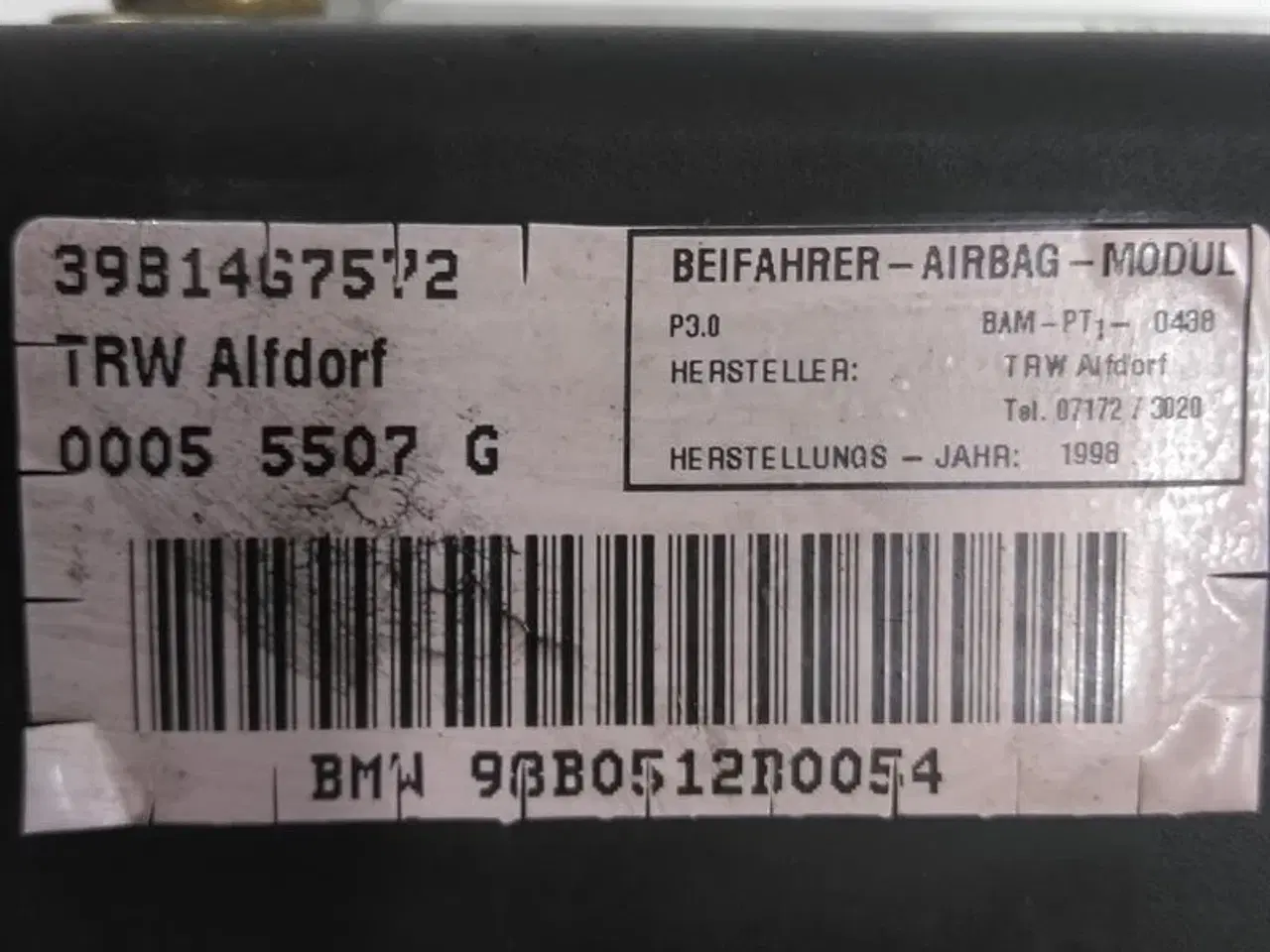 Billede 6 - Passagerairbag i instrumentbord C52139 BMW E36