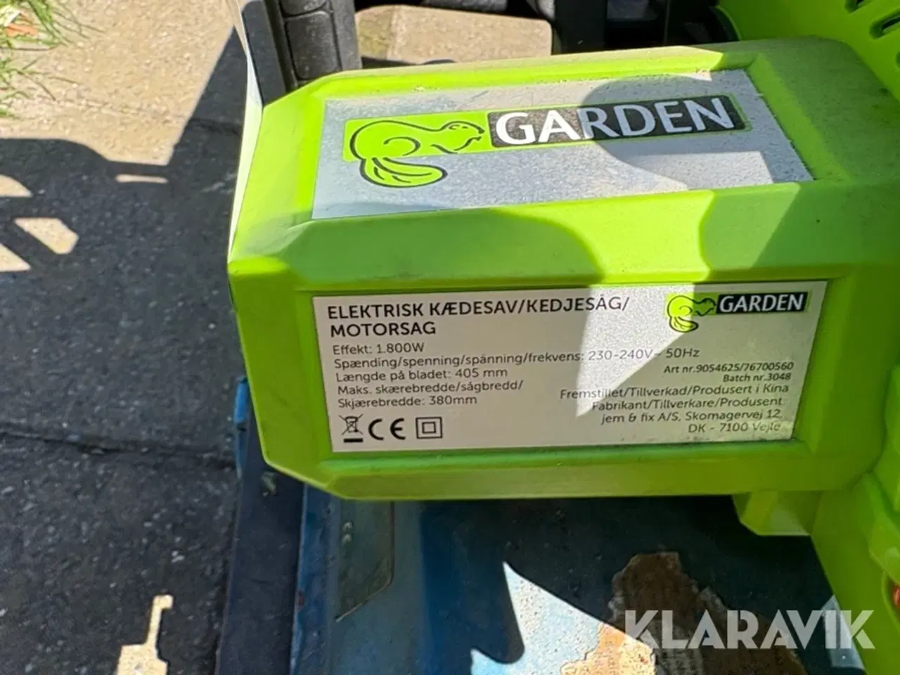 Billede 5 - Elektrisk kædesav / motorsav Garden