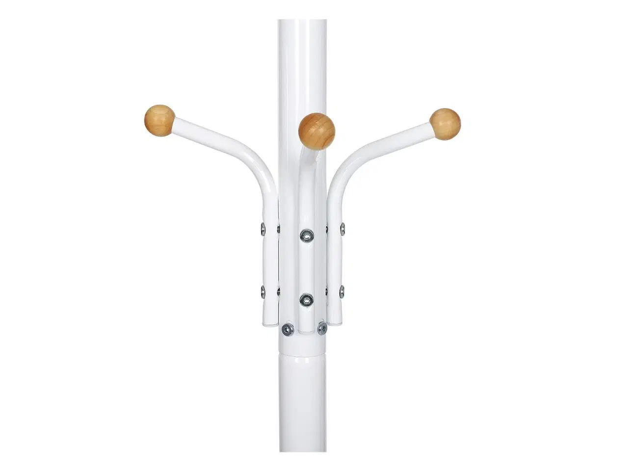 Billede 6 - Stumtjener i metal 182 cm – tøjstativ med hatte- og taskekroge, cremehvid/ivory (RCR19W)