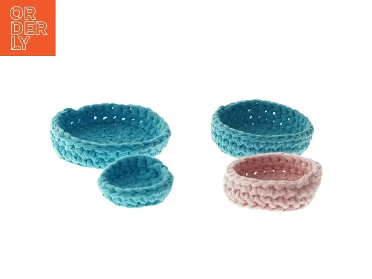 Billede 1 - Hæklede kurve (str. Ø 7 & 9 & 10,5 & 11,5 cm)