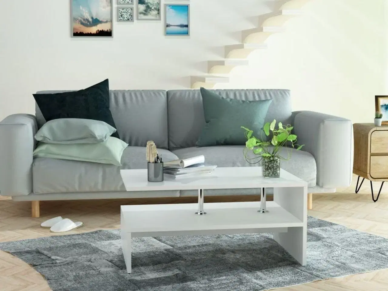 Billede 3 - Sofabord spånplade 90 x 59 x 42 cm hvid