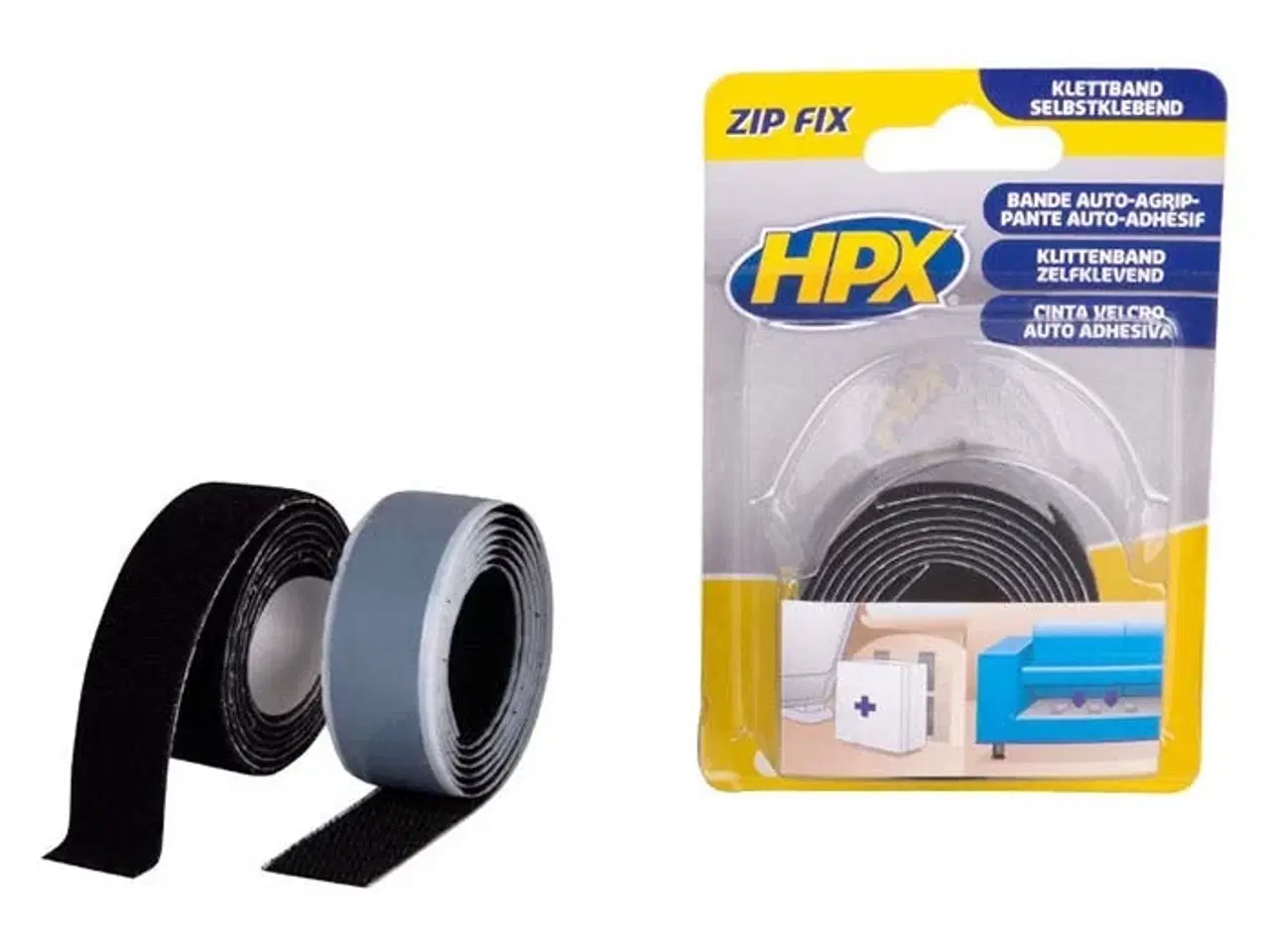Billede 1 - HPX zip fix hook + loop sort 2x 20mm x 1m