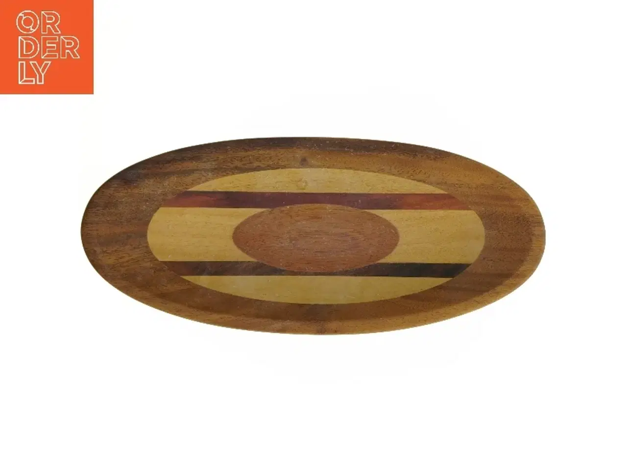 Billede 2 - Træfad med dekorative striber (str. 33 x 14 cm)