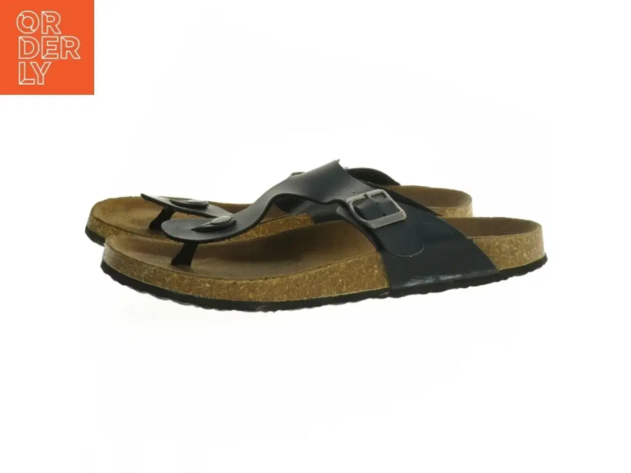 Billede 2 - Sorte læder sandaler (str. 39-40)