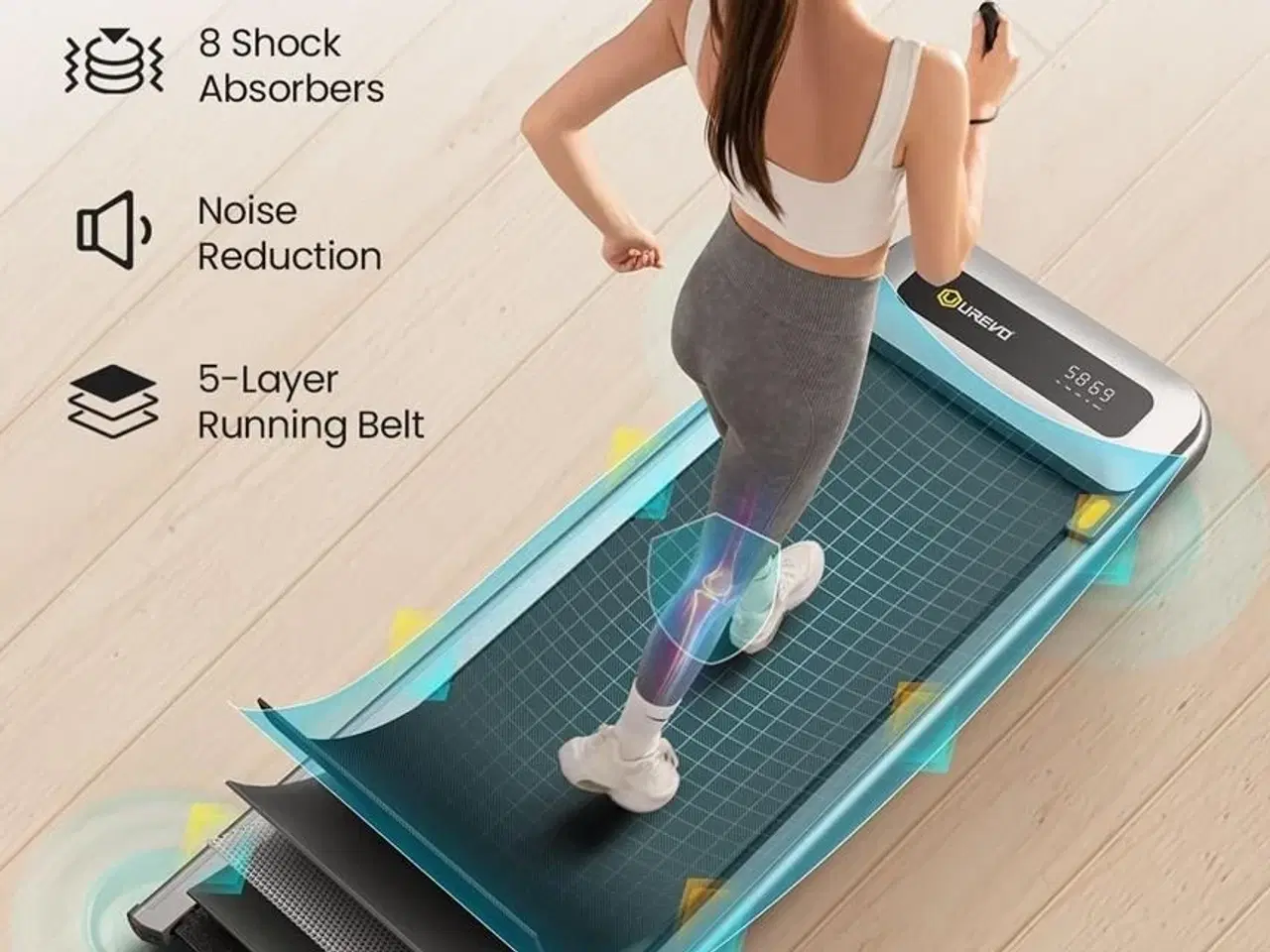 Billede 9 - Løbebånd UREVO Strol U1 walkingpad – elektrisk, 6 km/t