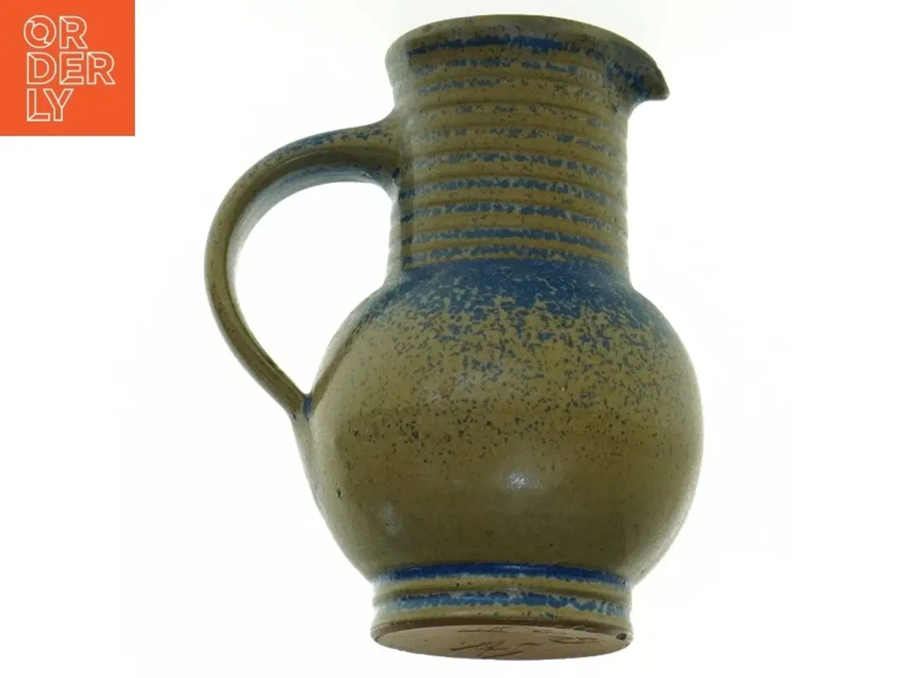 Billede 2 - Saltglaseret Stentøjskande med klokke (str. 13 x 8 cm)