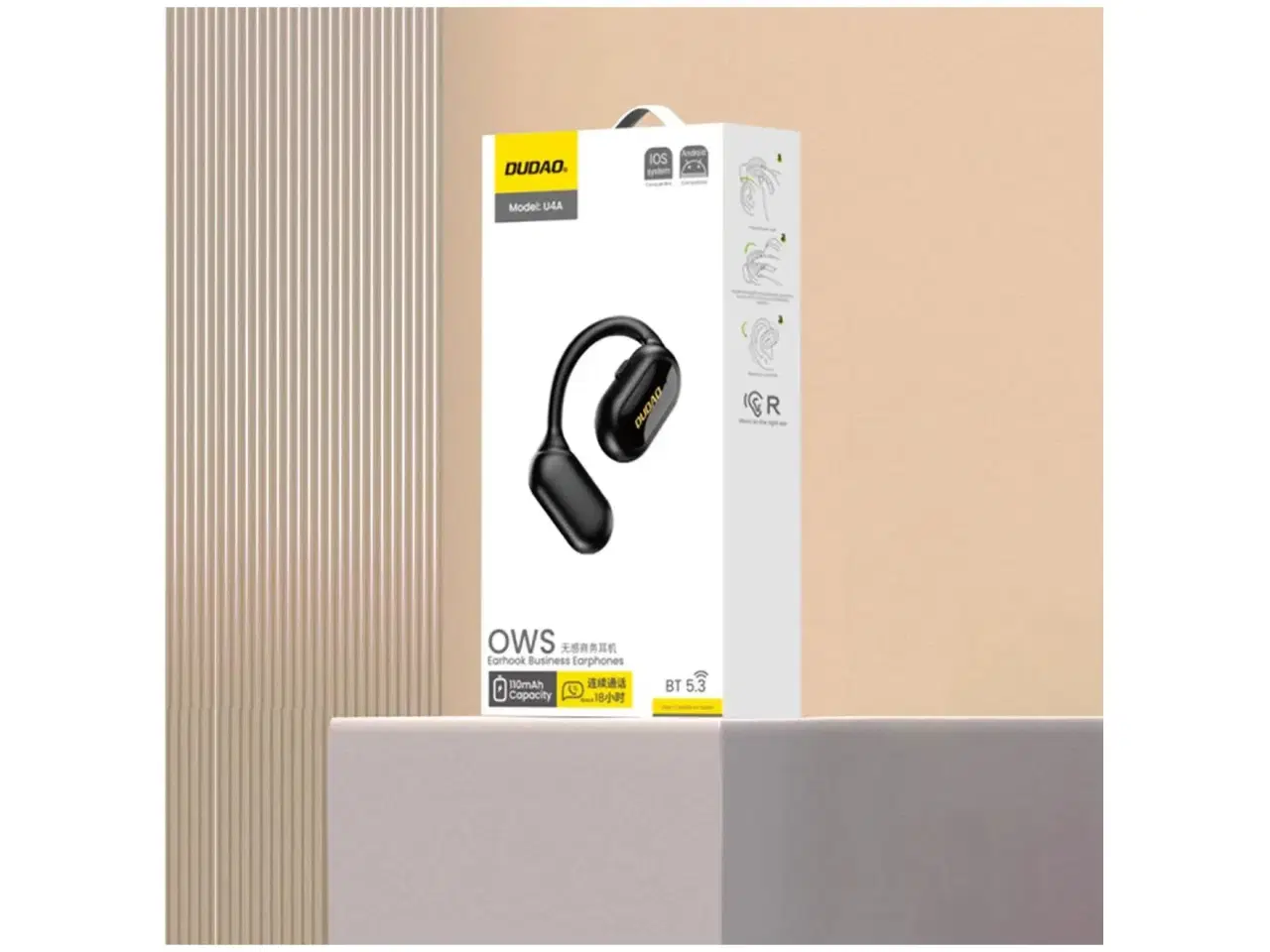 Billede 2 - Trådløst headset Dudao U4A – ørekrog – sort