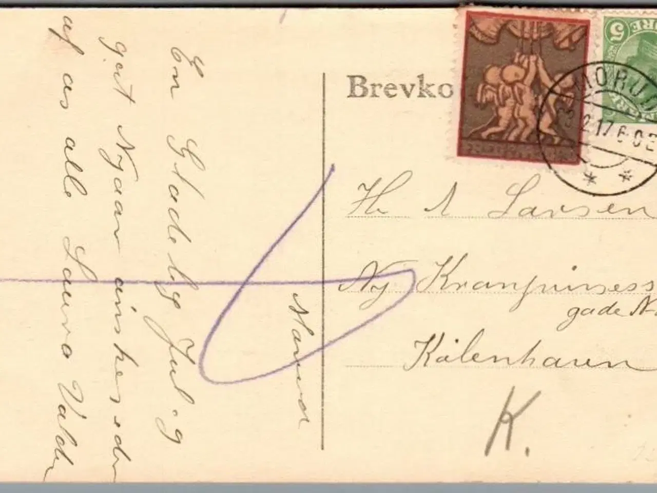 Billede 1 - Julemærke 1917 på Postkort