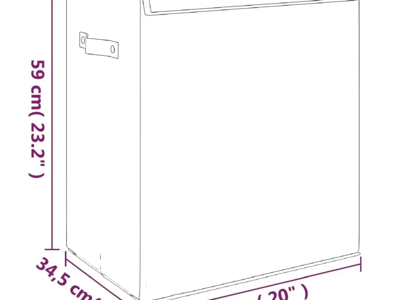 Billede 9 - Foldbar vasketøjskurv 51x34,5x59 cm kunstigt linned grå