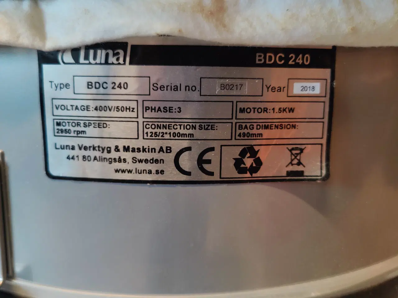 Billede 2 - Luna spånsug 400V
