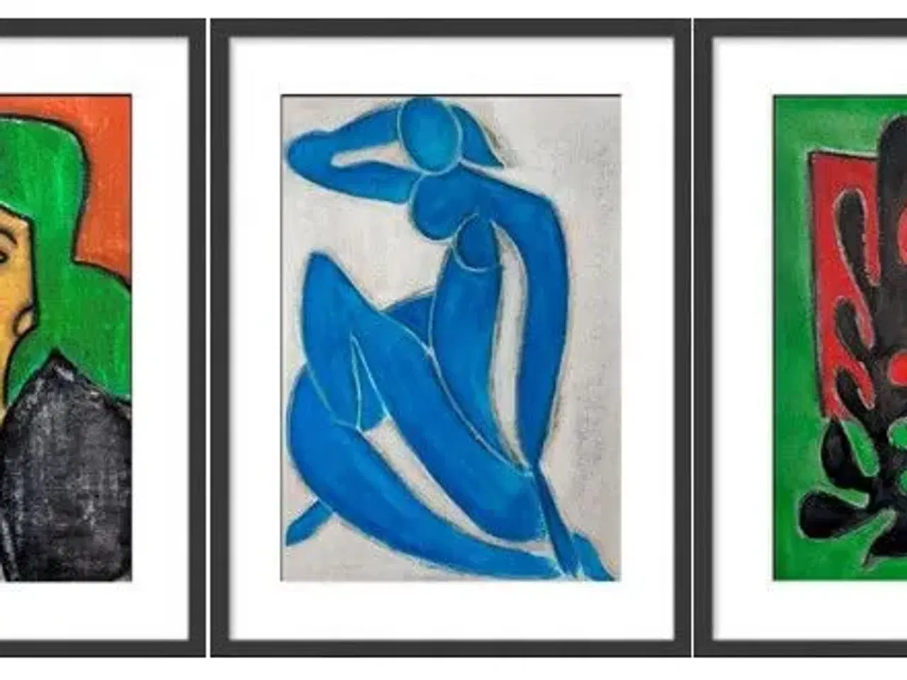 Billede 1 - Forskellige akvareller, Matisse interpretation