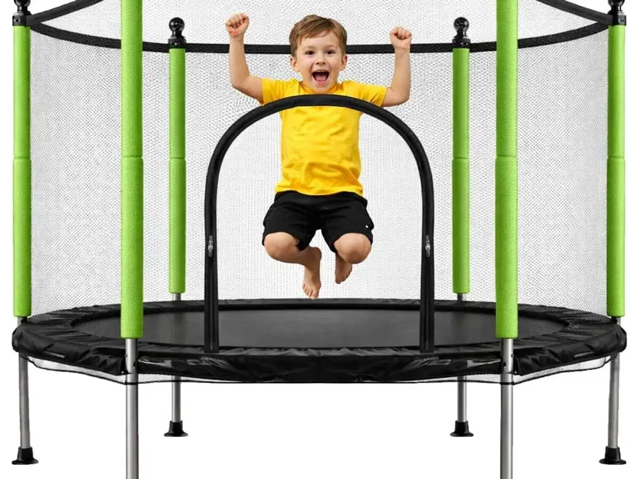 Billede 8 - Børnetrampolin 140 cm med sikkerhedsnet – grøn