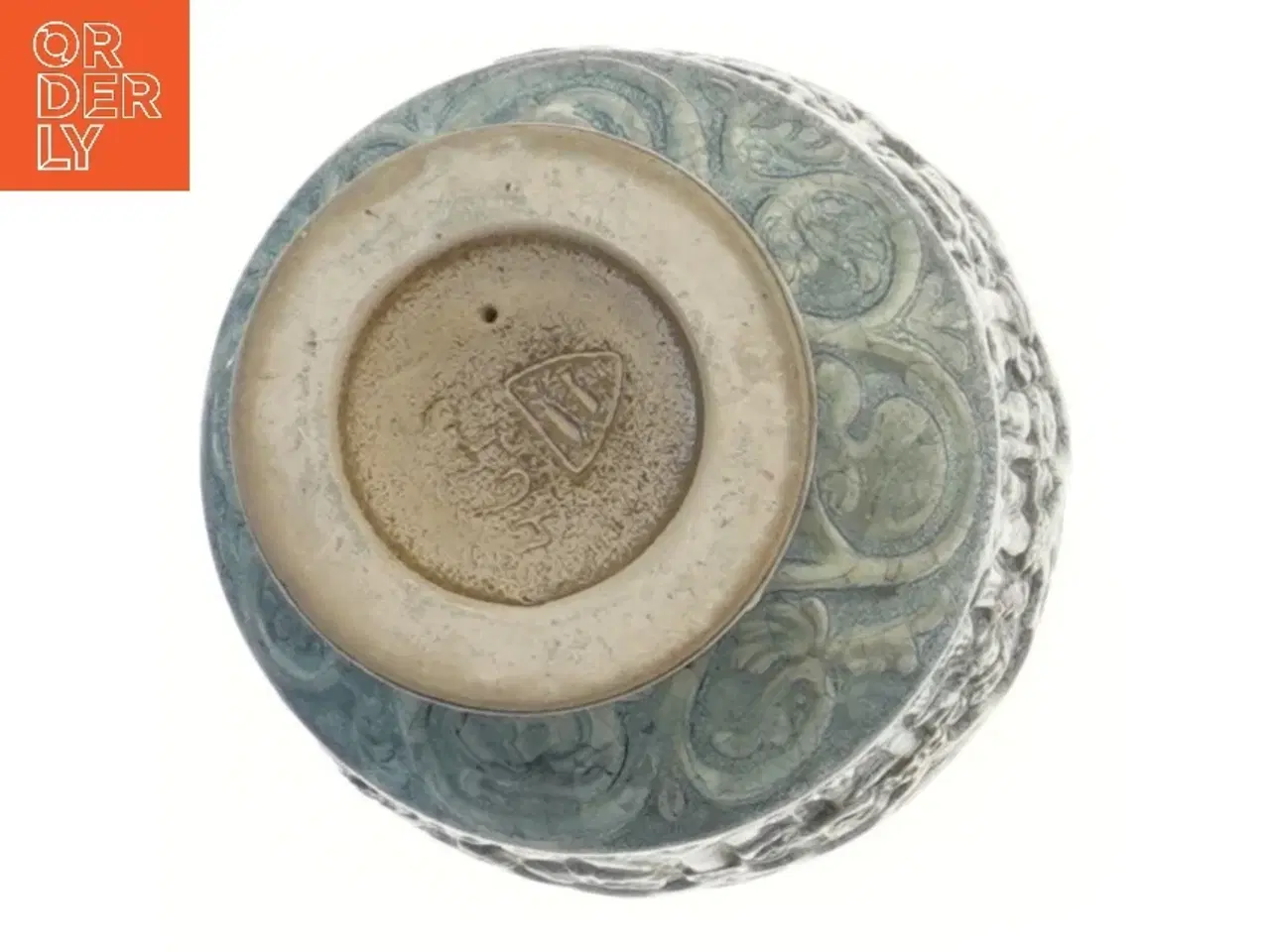 Billede 3 - Keramisk skål med relieffer (str. Ø 12 cm længde 12 cm)