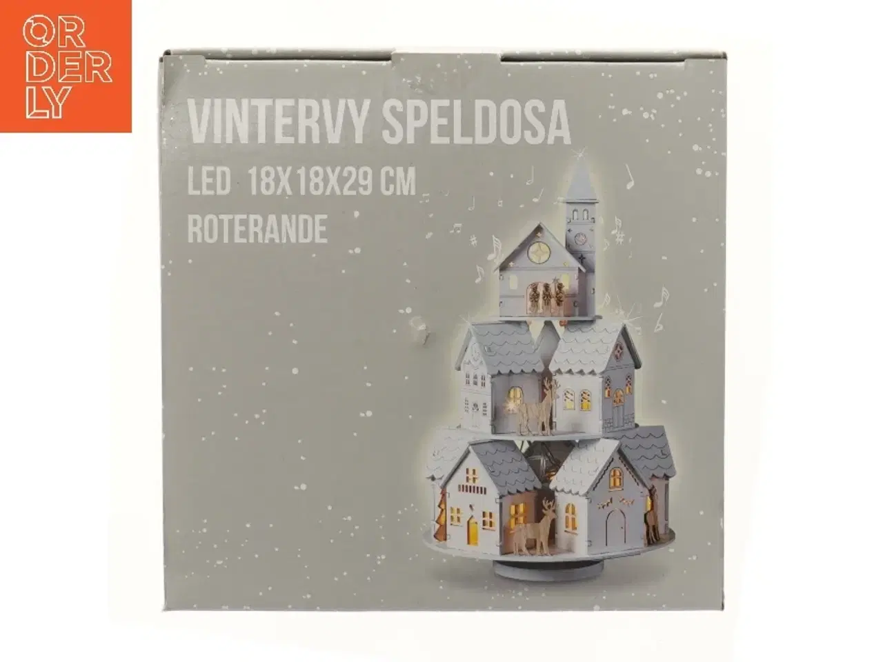 Billede 5 - LED vinterscene musikboks fra Runsven (str. 18x18x29 cm)