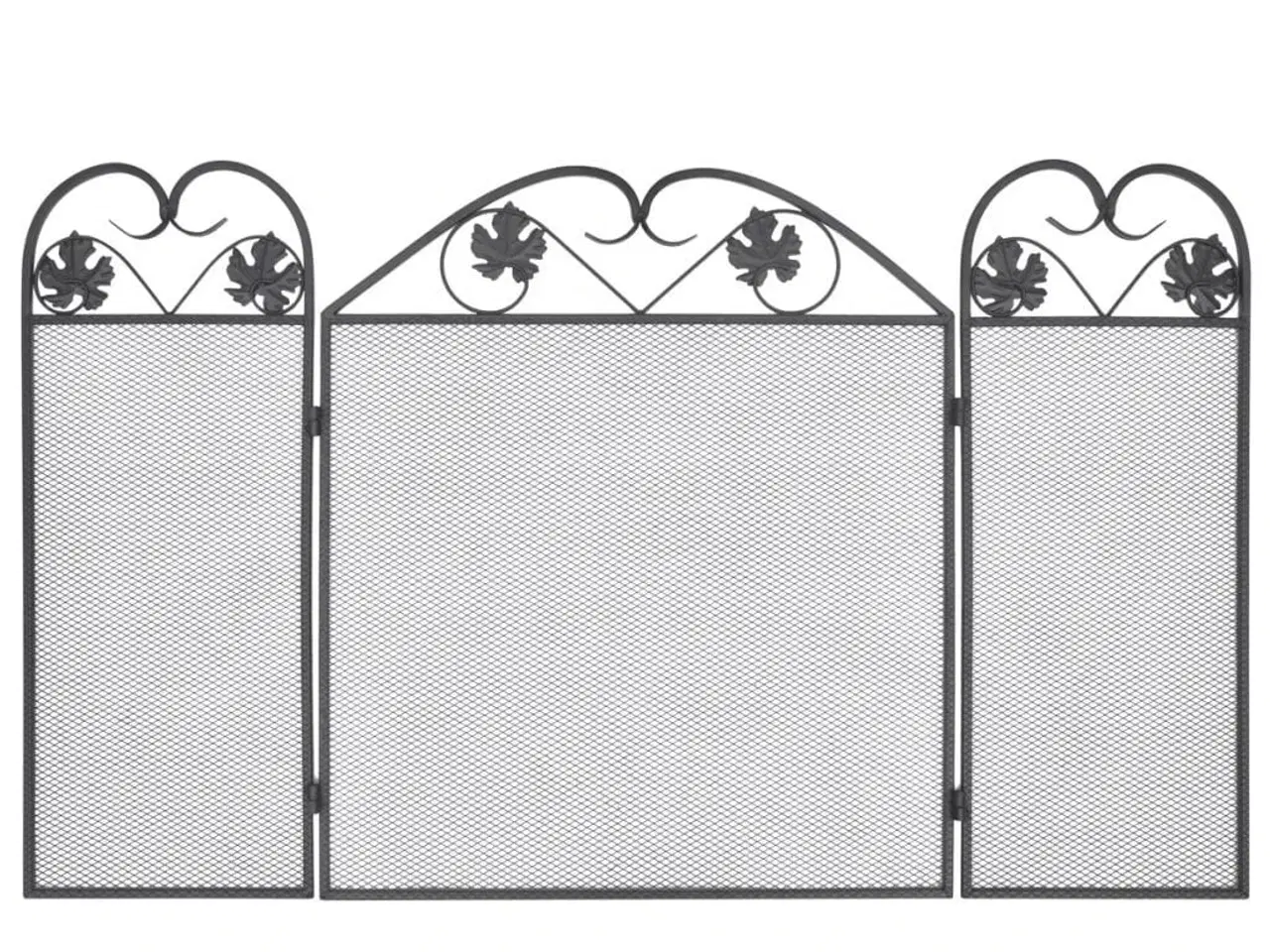 Billede 3 - Pejseskærm med 3 paneler jern sort