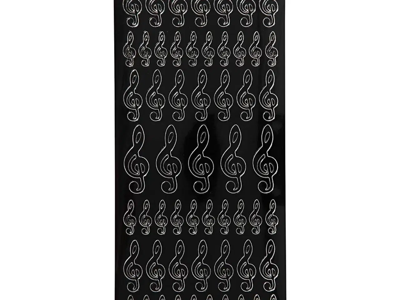 Billede 1 - Stickers, g-nøgler, ark 10x23 cm, sort, 1 ark