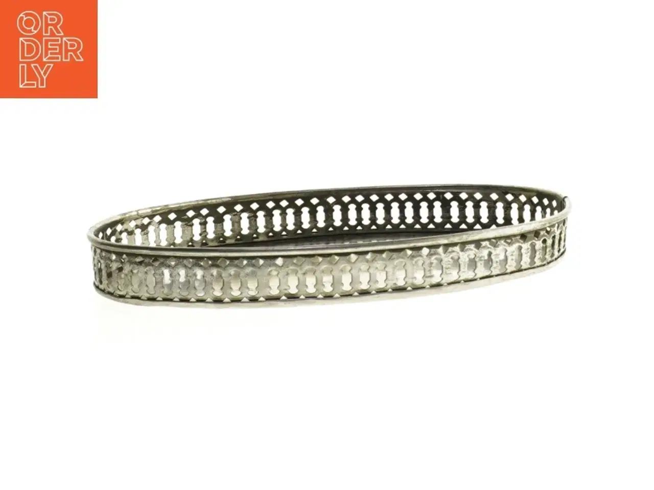 Billede 1 - Ovalt dekorativt metalfad (str. 28x16 cm)
