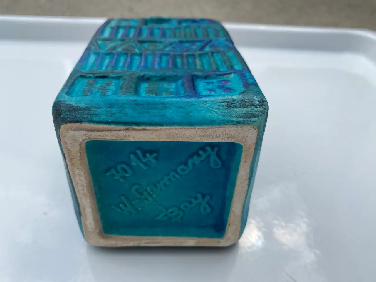 Billede 2 - Lille Vase, turkis blå/sort Bay 7014, kr. 60,-