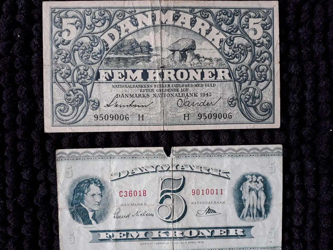 Billede 1 - 2 stk. 5 kr. Sedler