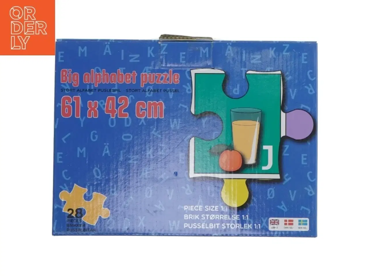 Billede 3 - Stort alfabet puslespil (str. 28 brikker. 61 x 42 cm)