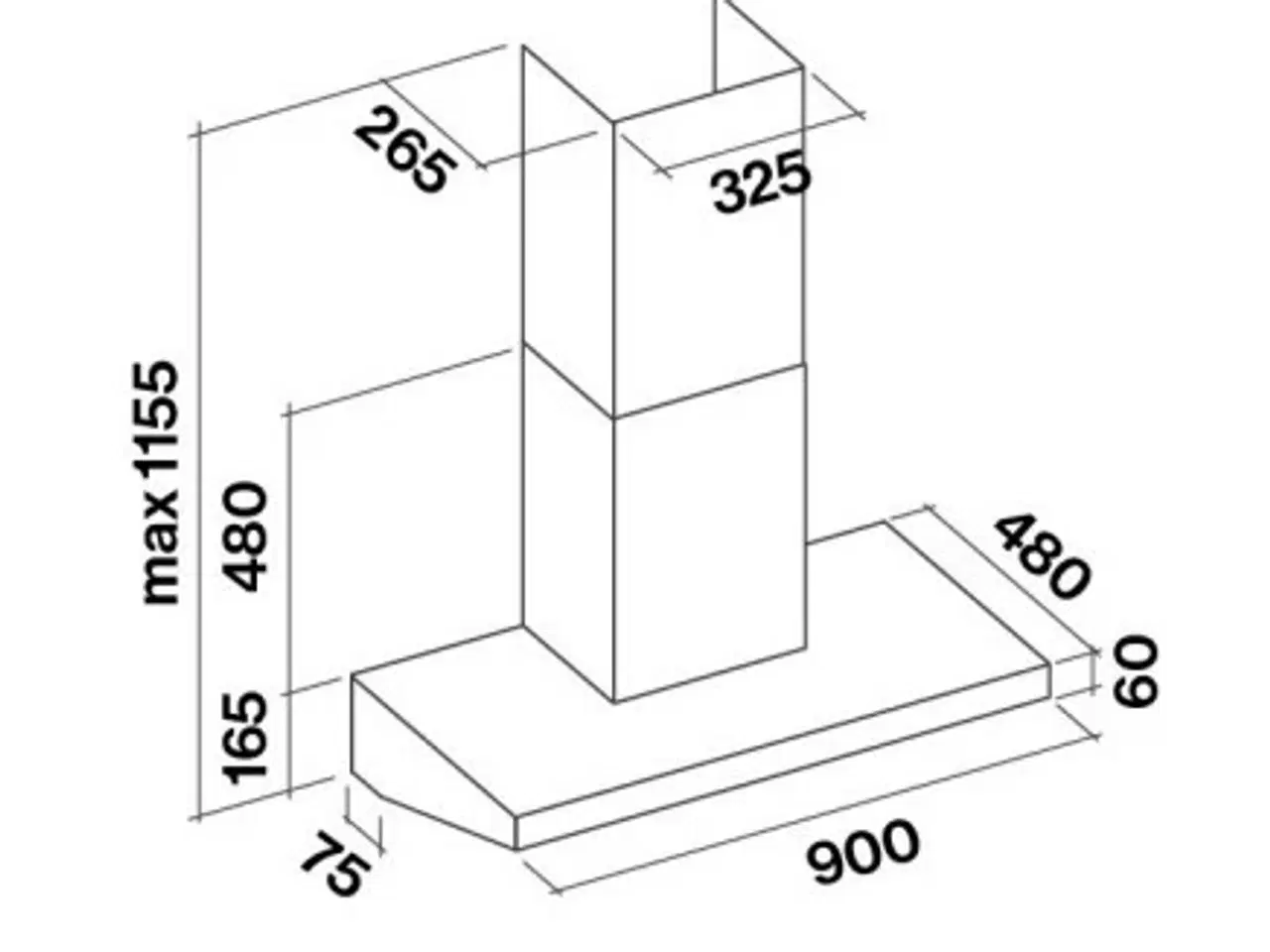 Billede 2 - NY Falmec 01MART-90-VS Marte Pro emhætte, 90 cm