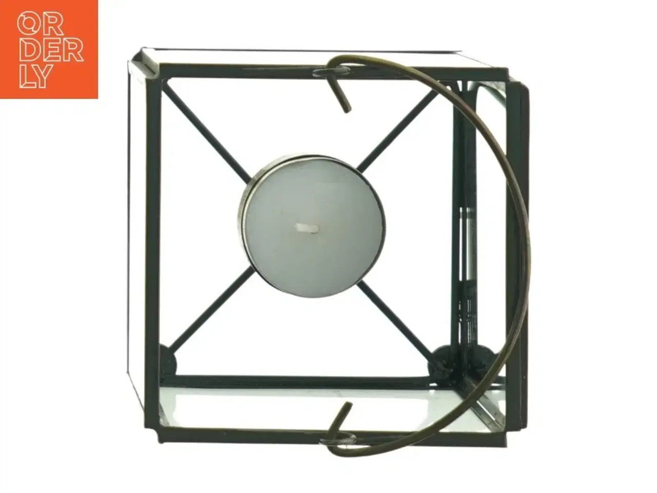 Billede 4 - Glas og metal lysestage (str. 10 x 10 cm)