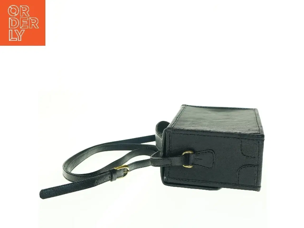 Billede 5 - Sort skuldertaske i læderlook (str. B 20 x h 16 x d. 10 cm)