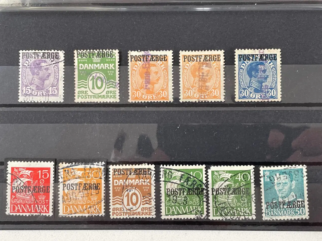 Billede 1 - Danmark, stemplet, 11 postfærgemærker
