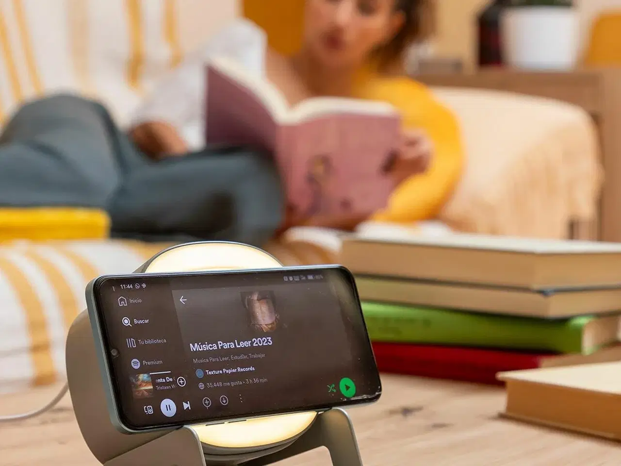 Billede 4 - Trådløs oplader med højttaler og LED - Souwis (grå)